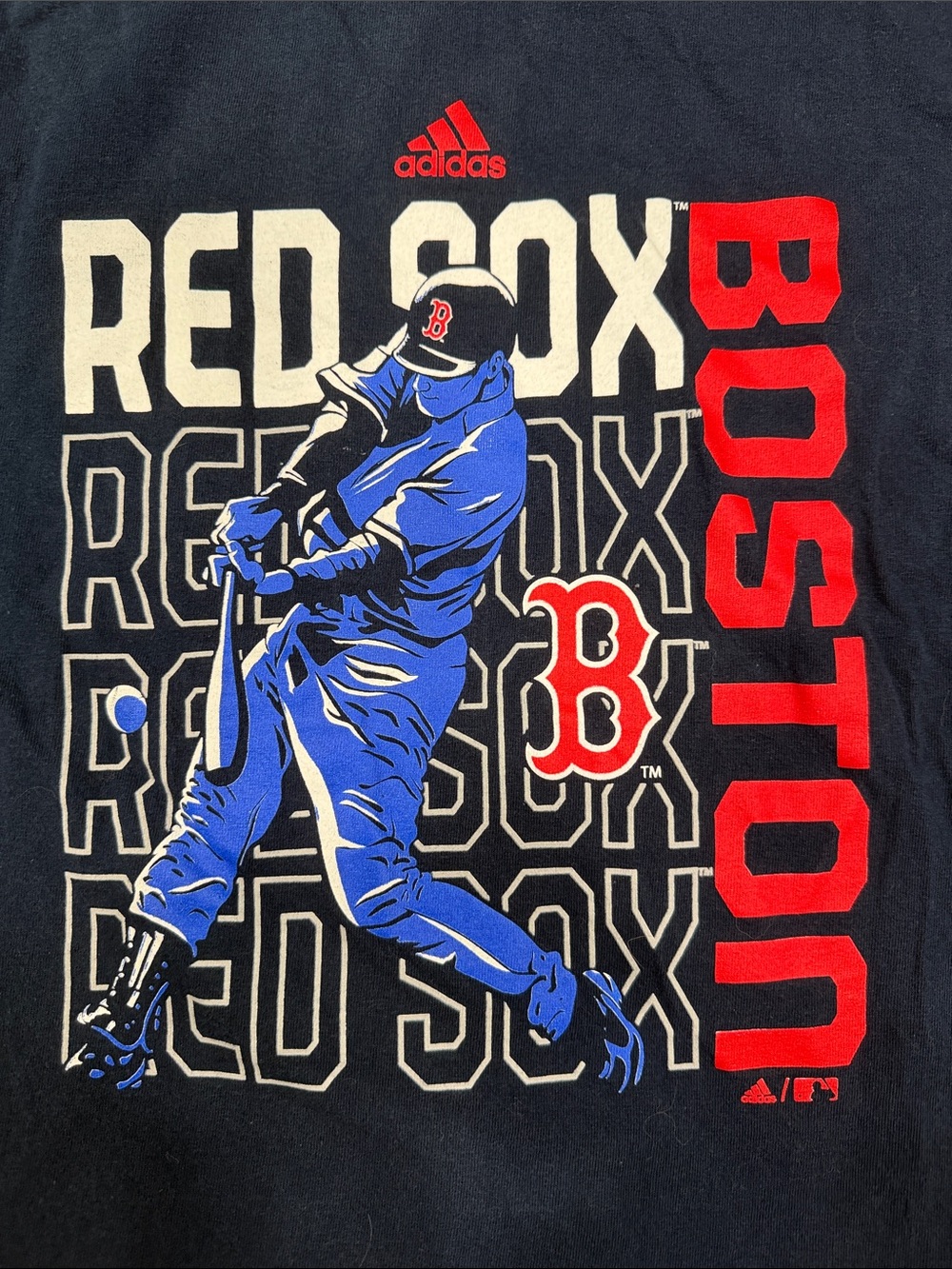 Adidas Boston Red Sox Boys Graphic T-Shirt Navy